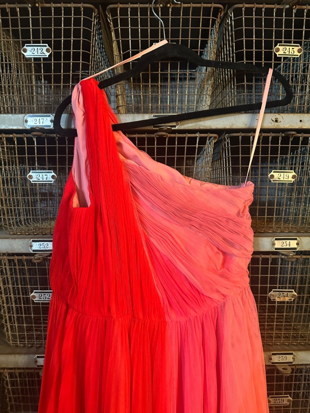 Hutch One-Shoulder Ombre Coral to Pink Maxi Dress - A Stunner - Picture 7 of 13